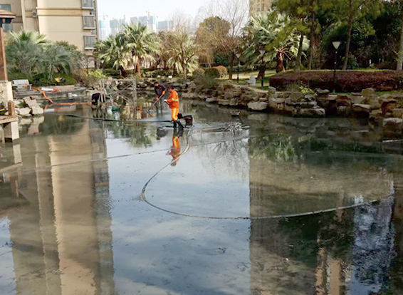 周至景观池淤泥清理